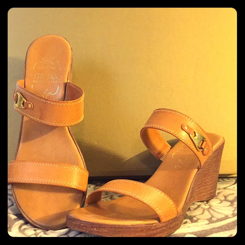 Italian shoemakers tan sandals